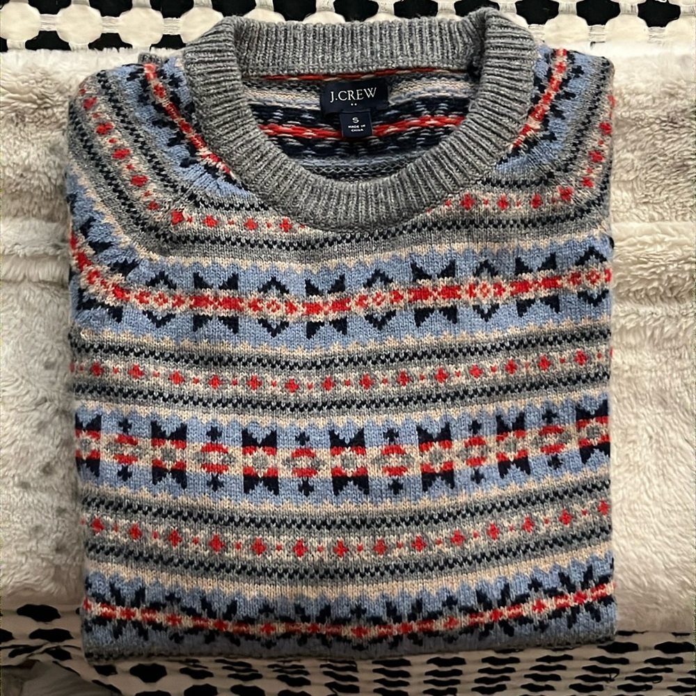 J.Crew Fair Isle Wool Blend Sweater | Size Small | Nordic Winter Knit